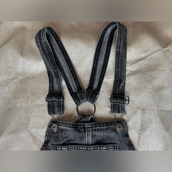 American Eagle Washed Black Denim Overall Jean Skirt Dress - Picture 3 of 10